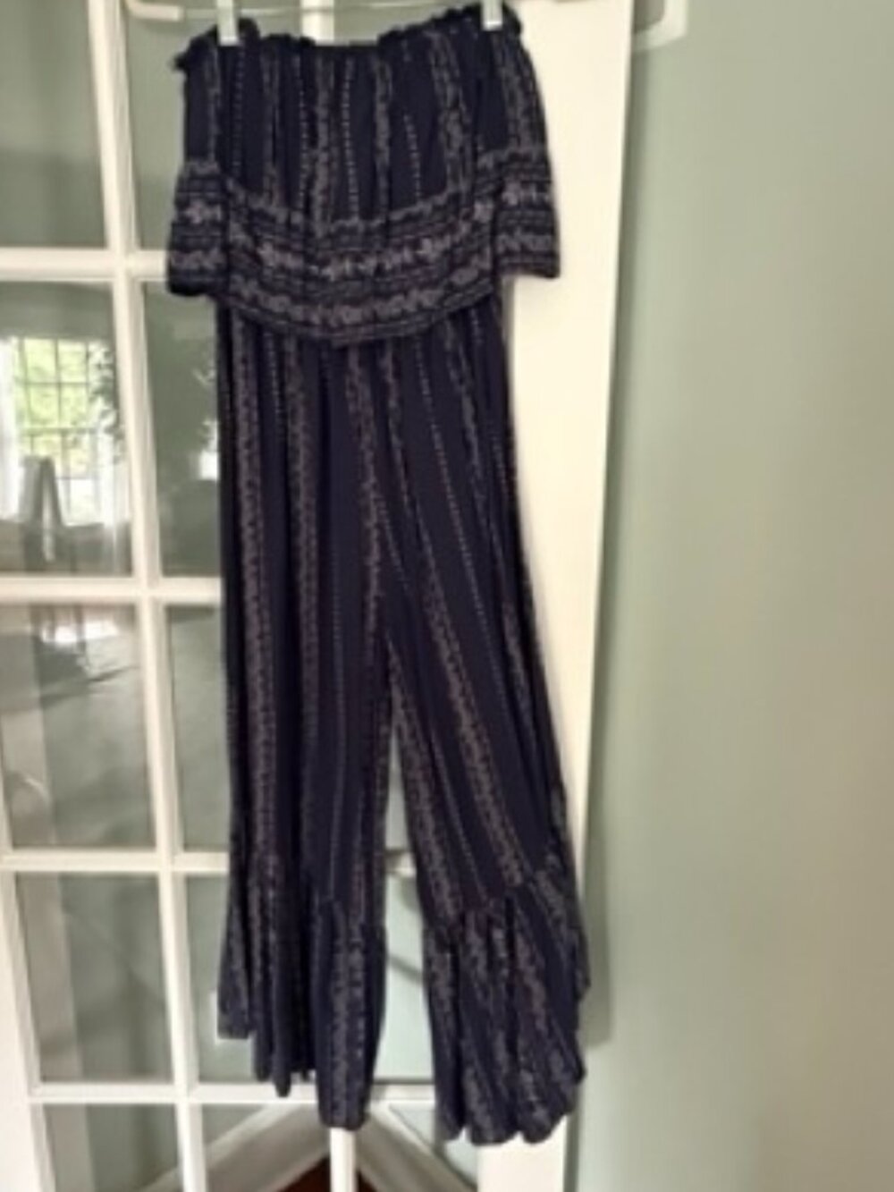 Fun and Frilly Navy Strapless Jumpsuit Size -S